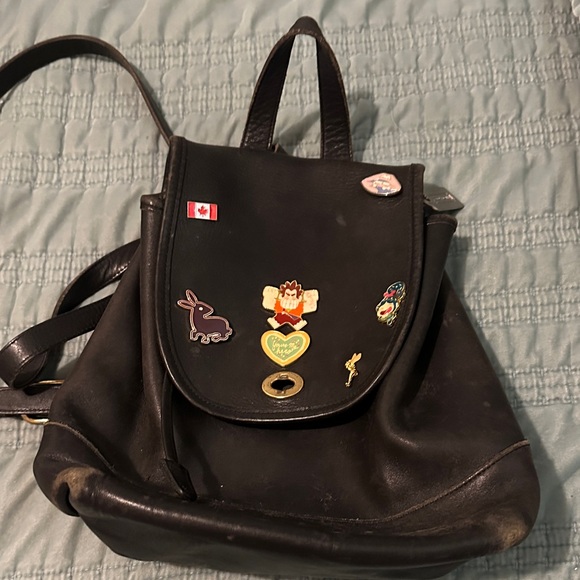 Coach Black Backpack with Fun Patches - Picture 1 of 10